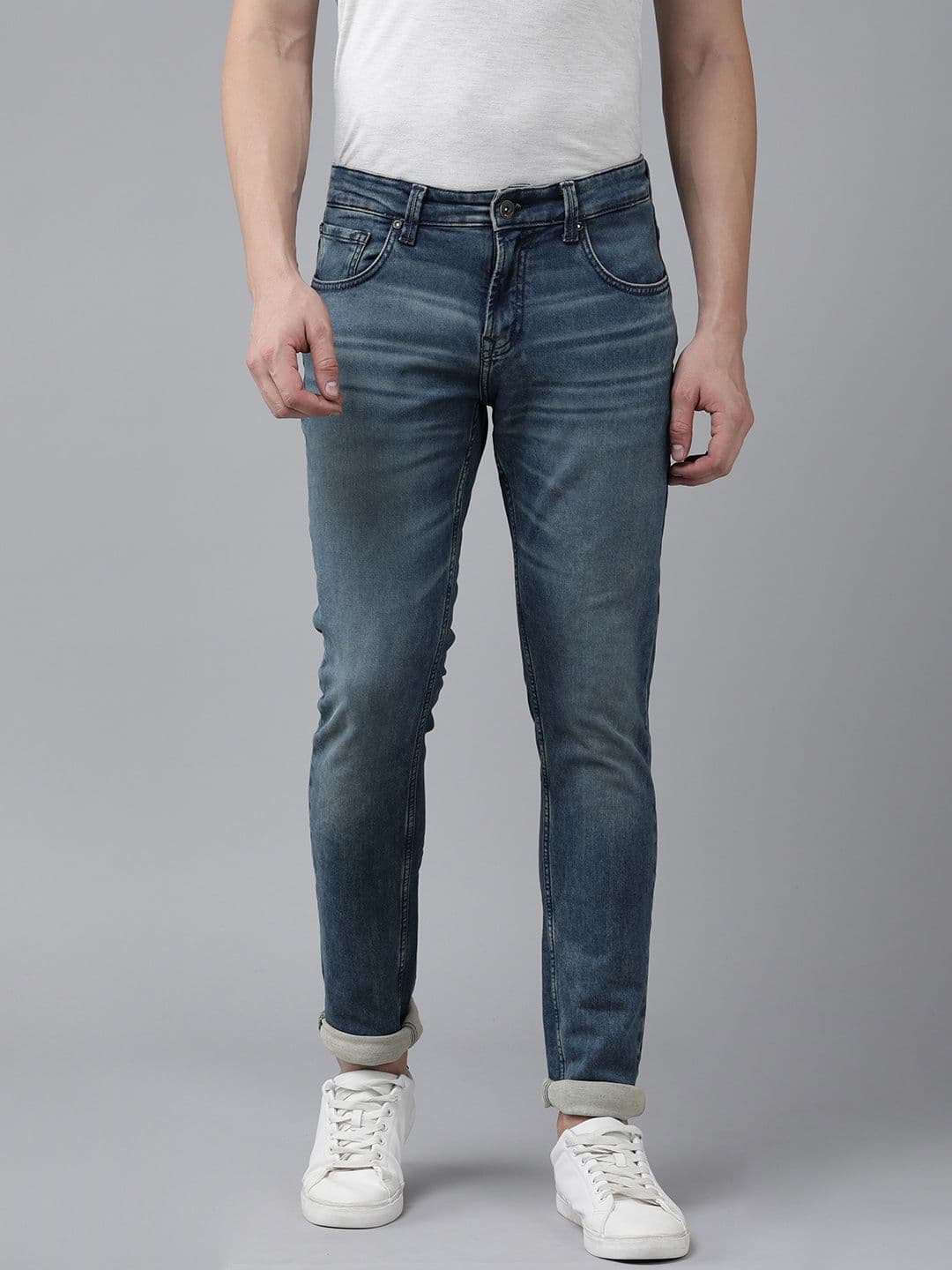 SPYKAR Men Slim Fit Low-Rise Heavy Fade Stretchable Jeans - view 1