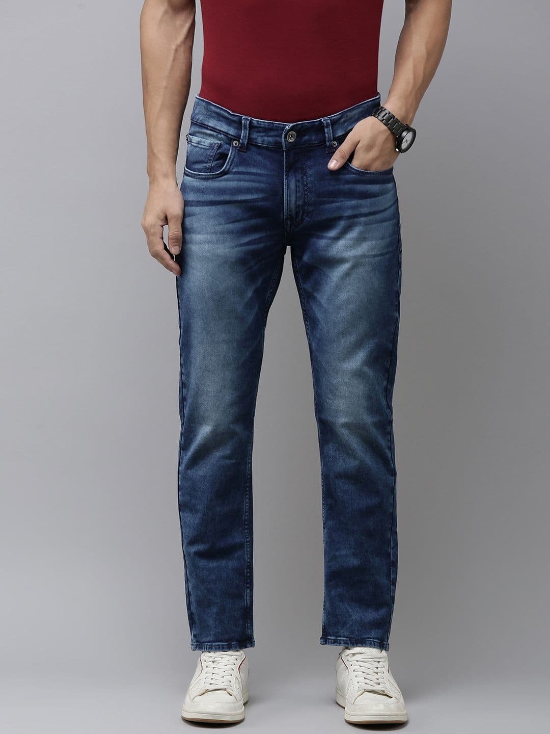 SPYKAR Men Rovers Mid-Rise Heavy Fade Stretchable Jeans - view 1