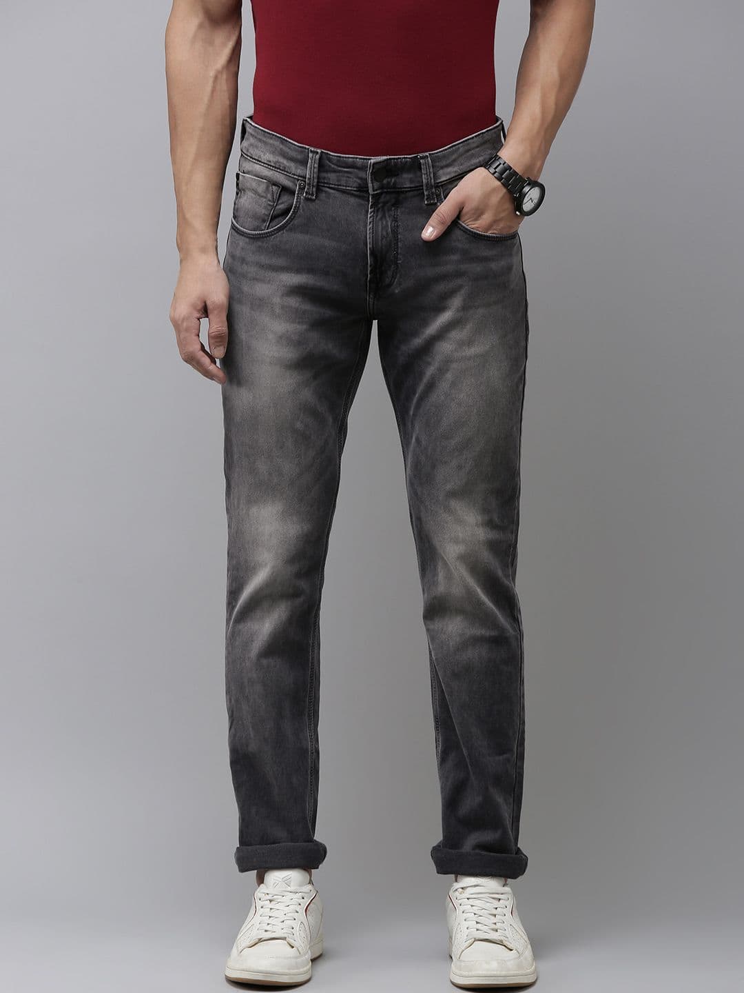 SPYKAR Men Skinny Slim Fit Low-Rise Heavy Fade Stretchable Jeans - view 1