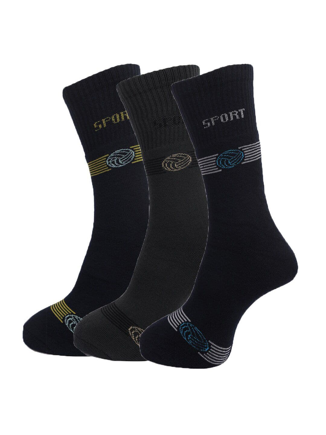 Dollar Socks Men Pack Of 3 Above Ankle-Length Assorted Cotton Socks - view 1