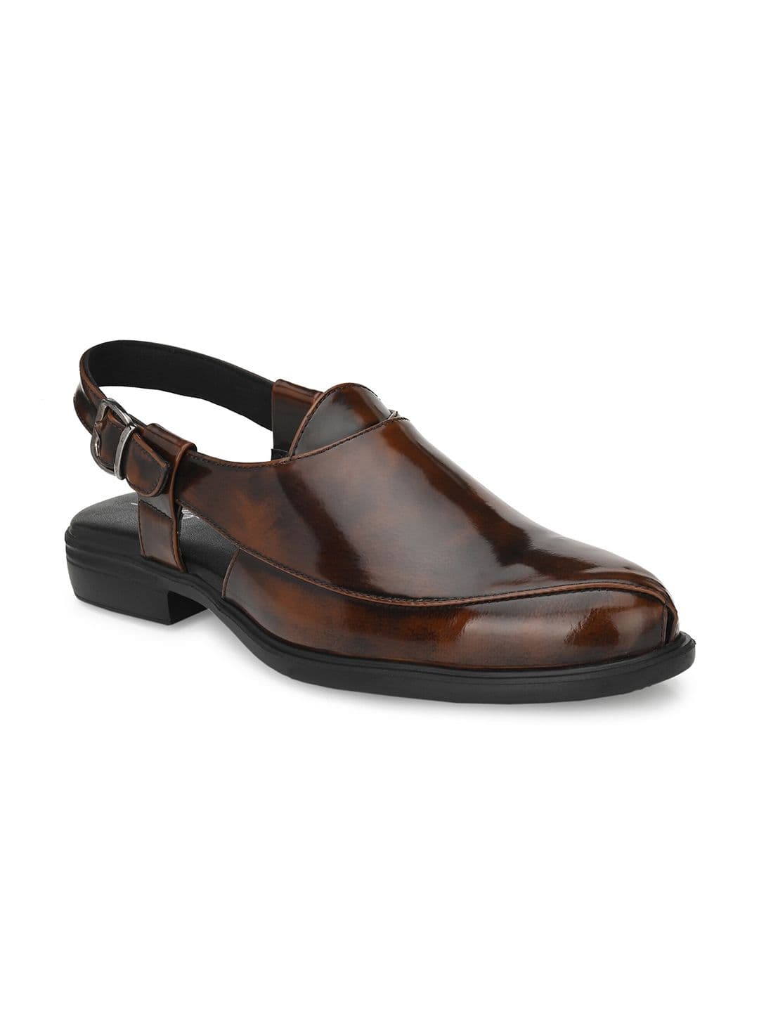 Delize Men Brown & Black Shoe-Style Sandals - view 1