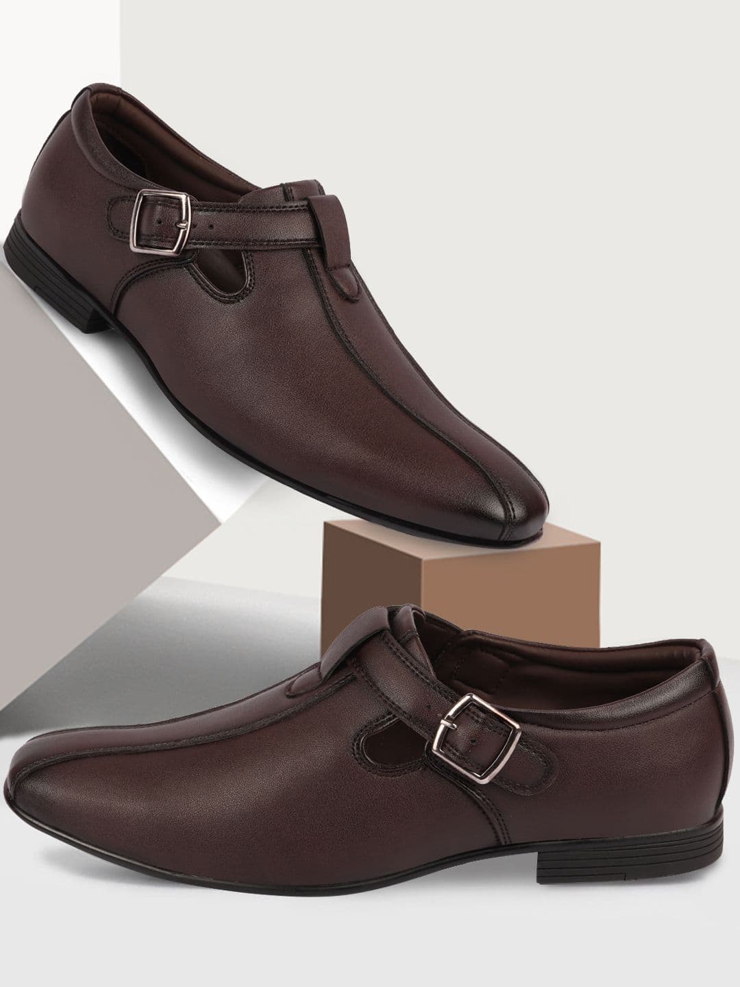 FAUSTO Men Brown Solid Shoe-Style Sandals - view 1
