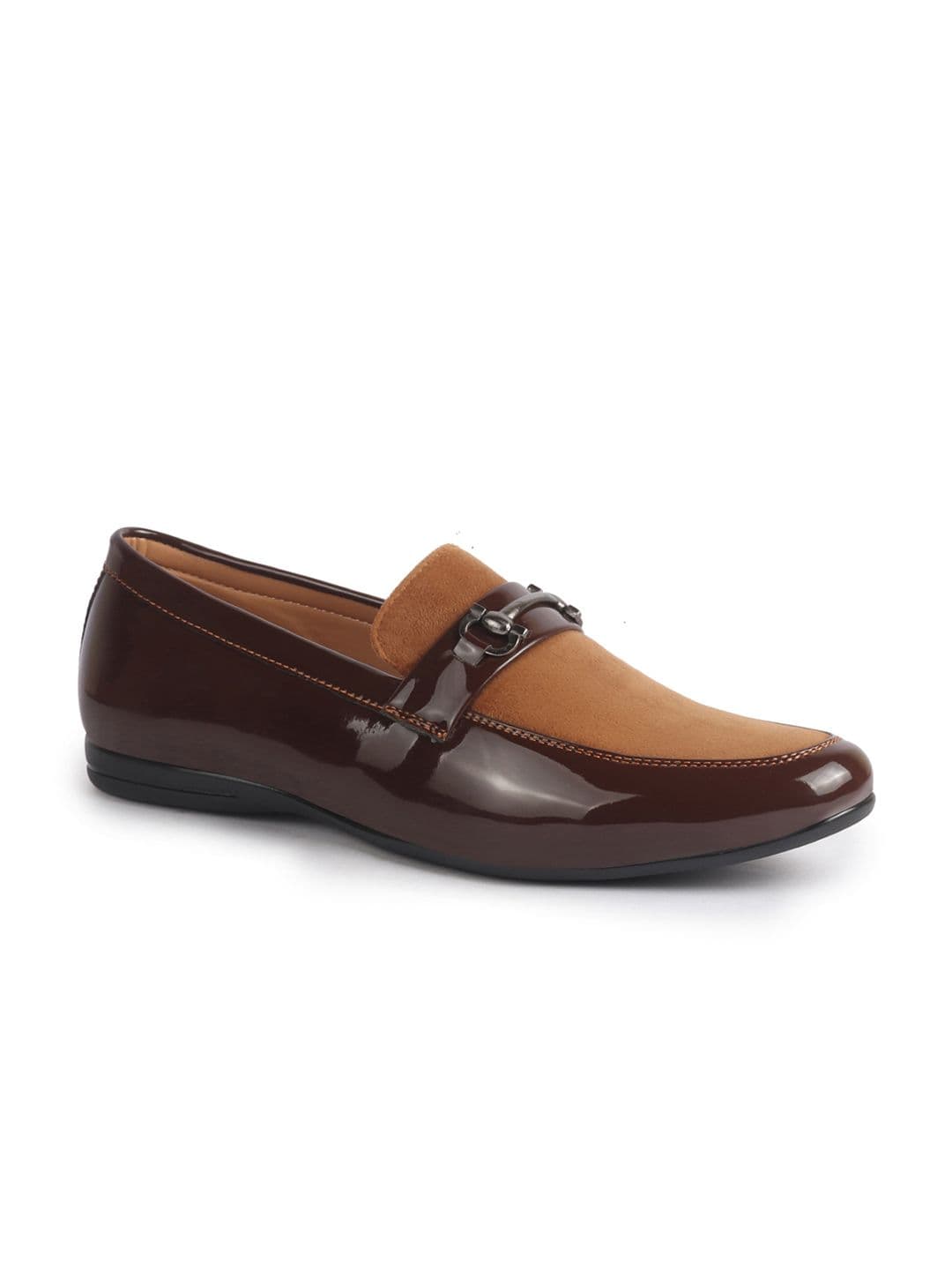 FAUSTO Men Tan Brown Solid Formal Loafer - view 1