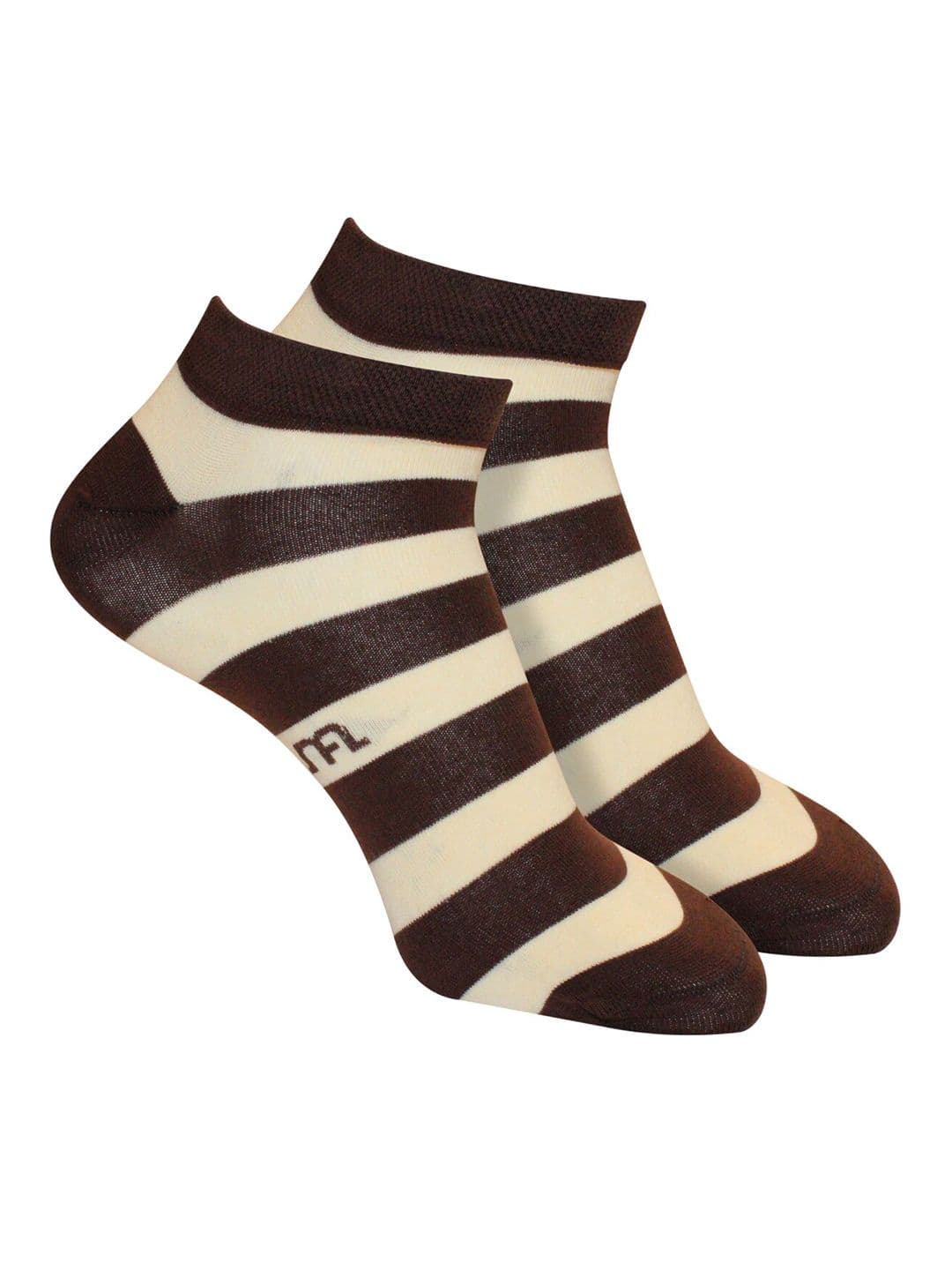 Man Arden Men Brown & Beige Striped Ankle-Length Socks - view 1
