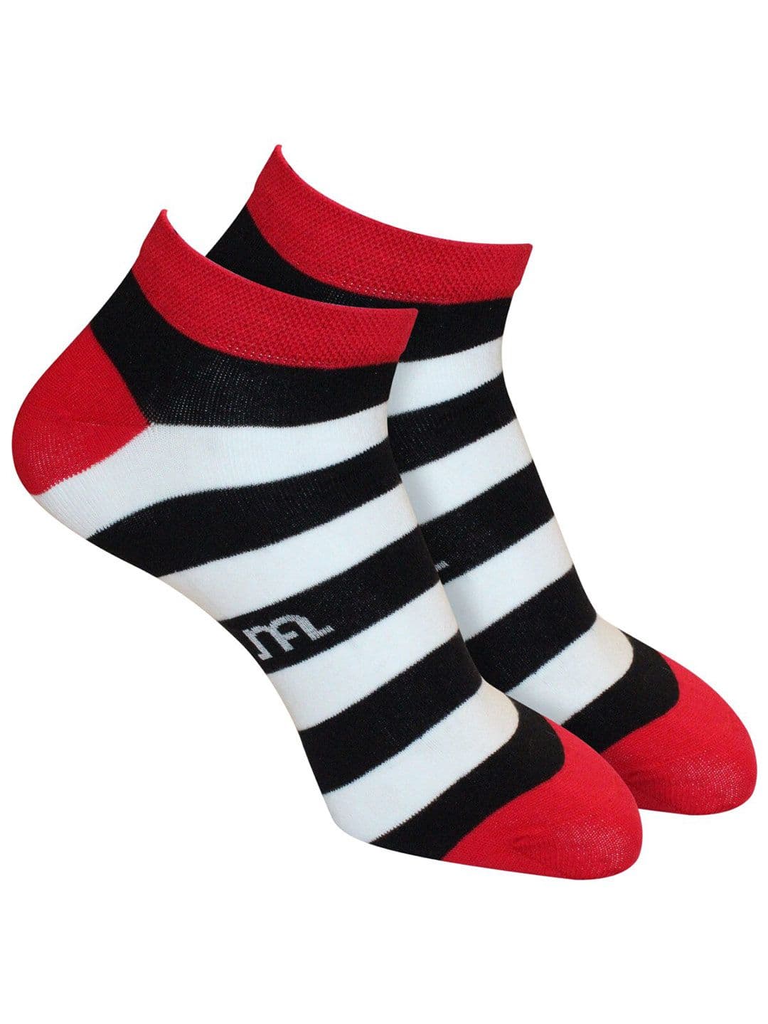 Man Arden Men Red & White Striped Ankle Length Socks - view 1
