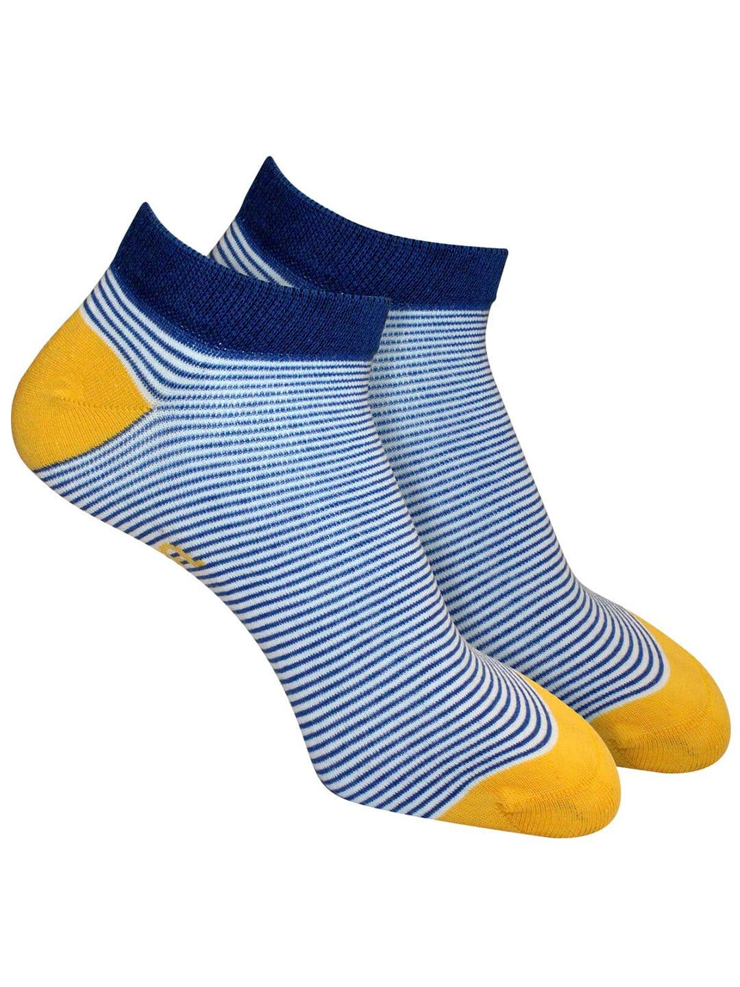 Man Arden Men Blue & Orange Coloured Striped Ankle Length Socks - view 1