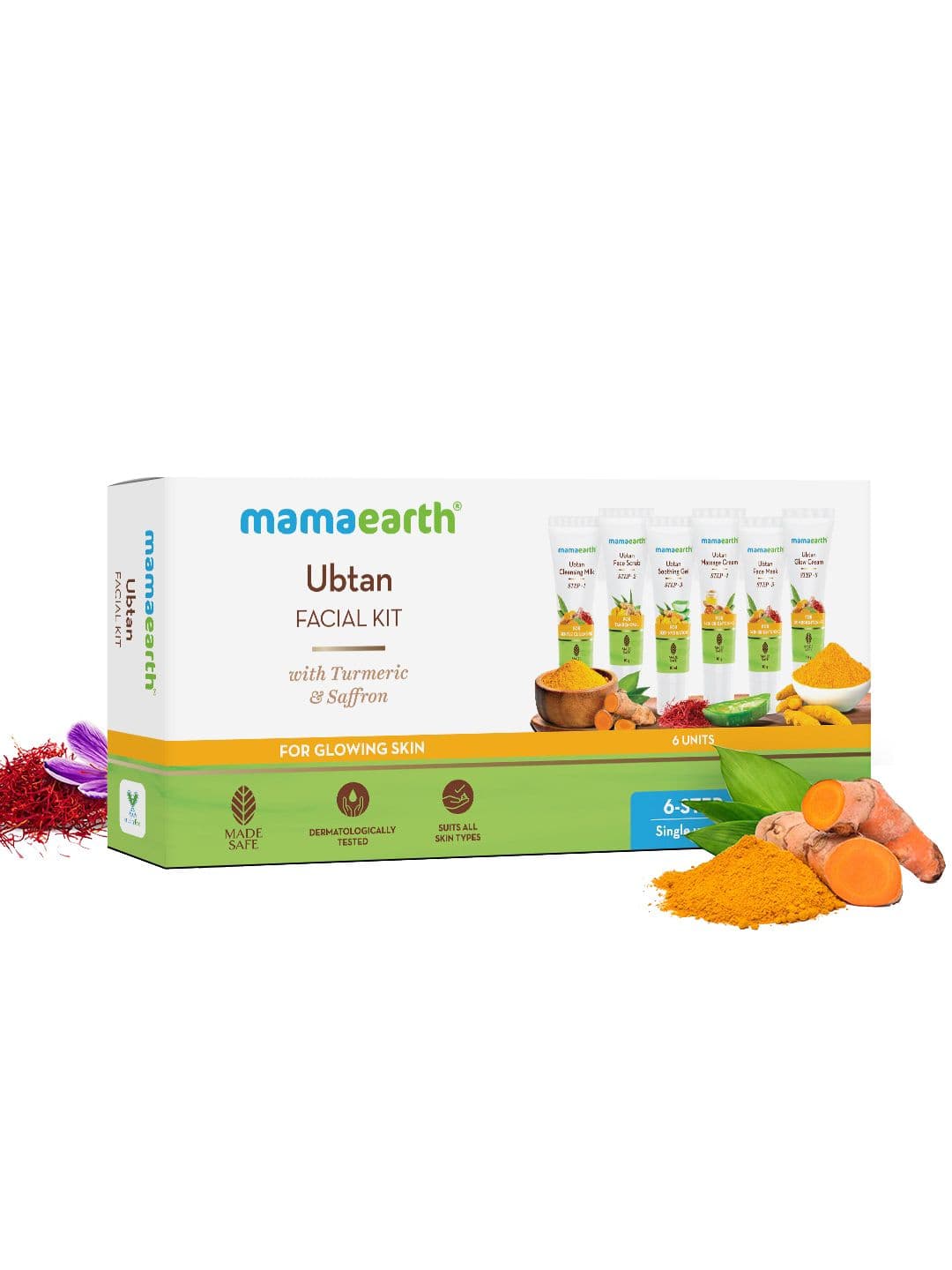 Mamaearth Ubtan Facial Kit with Turmeric & Saffron for Glowing Skin - 60 g - view 1