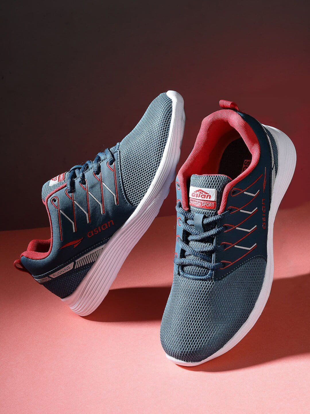 ASIAN Men Turquoise Blue Mesh Running Shoes - view 1