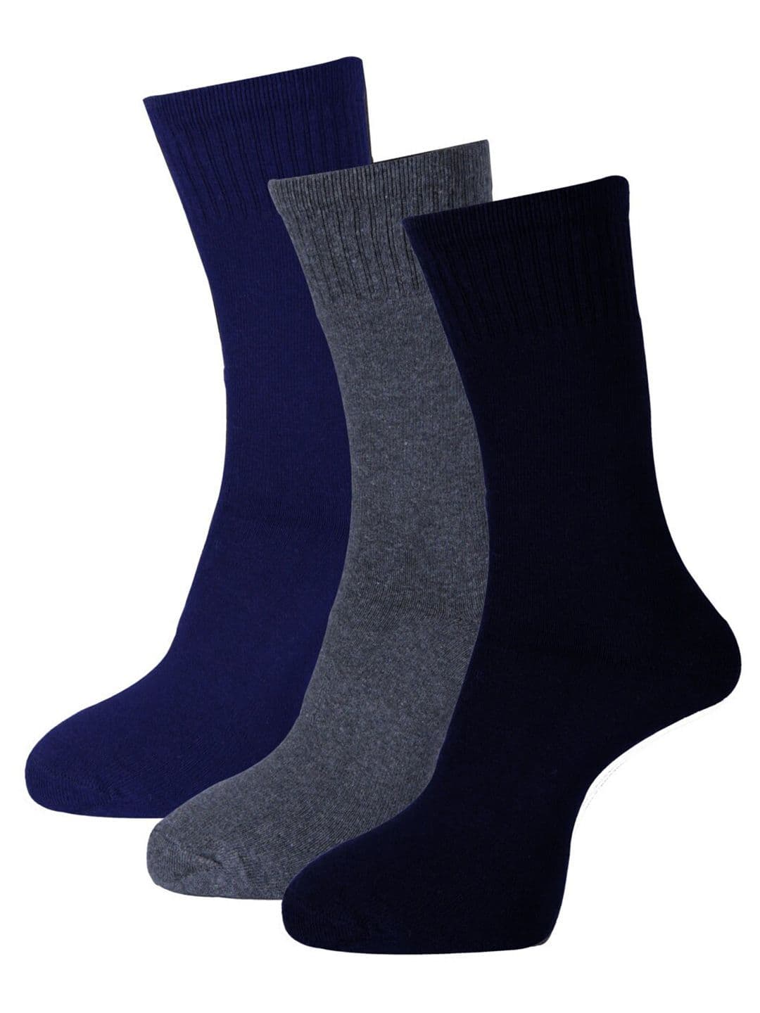 RC. ROYAL CLASS Men Pack Of 3 Blue & Black Solid Cotton Socks - view 1