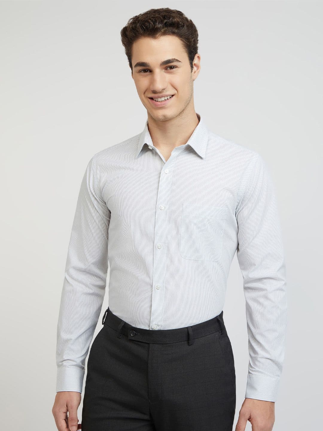 Raymond Men Pure Cotton Slim Fit Striped Casual Shirt - view 1