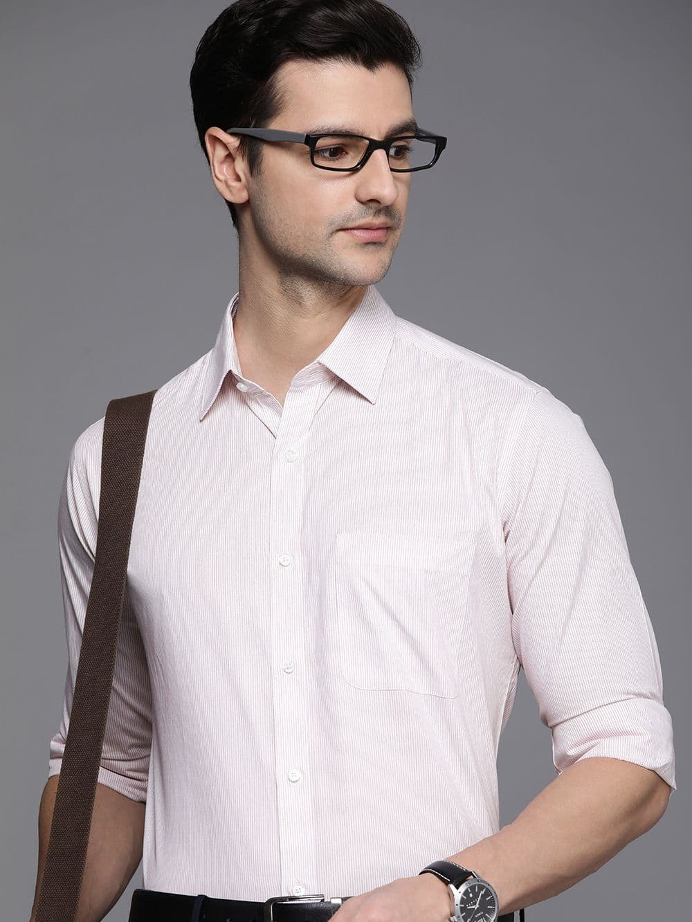 Raymond Men White Striped Pure Cotton Slim Fit Casual Shirt - view 1