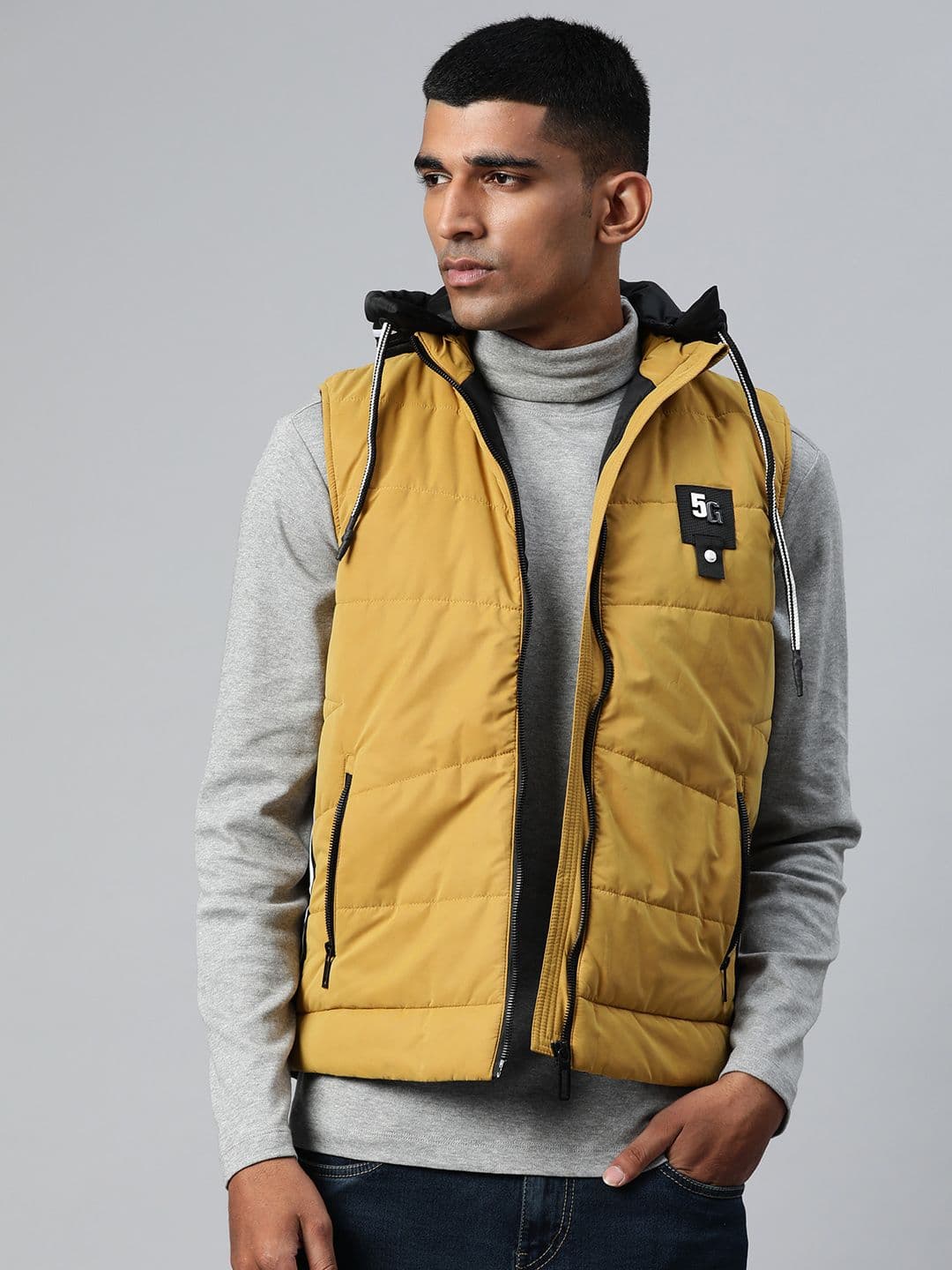 Pierre Carlo Men Mustard Yellow Padded Jacket - view 1