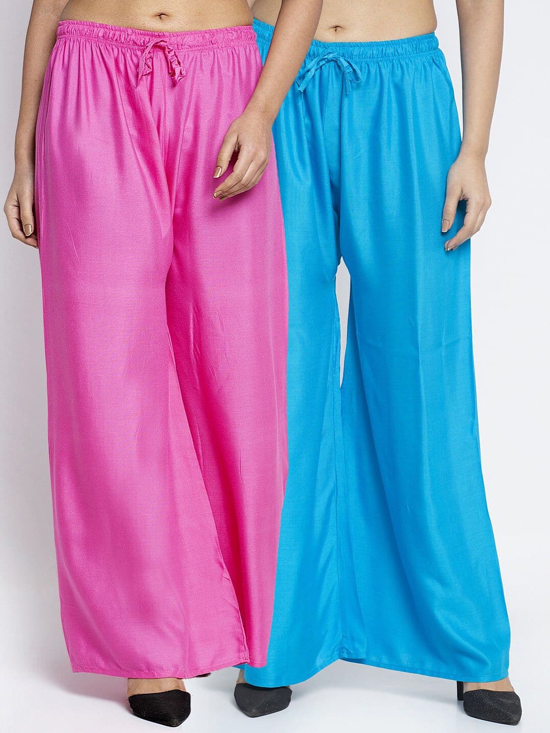GRACIT Women Pack of 2 Pink & Blue Ethnic Palazzos - view 1
