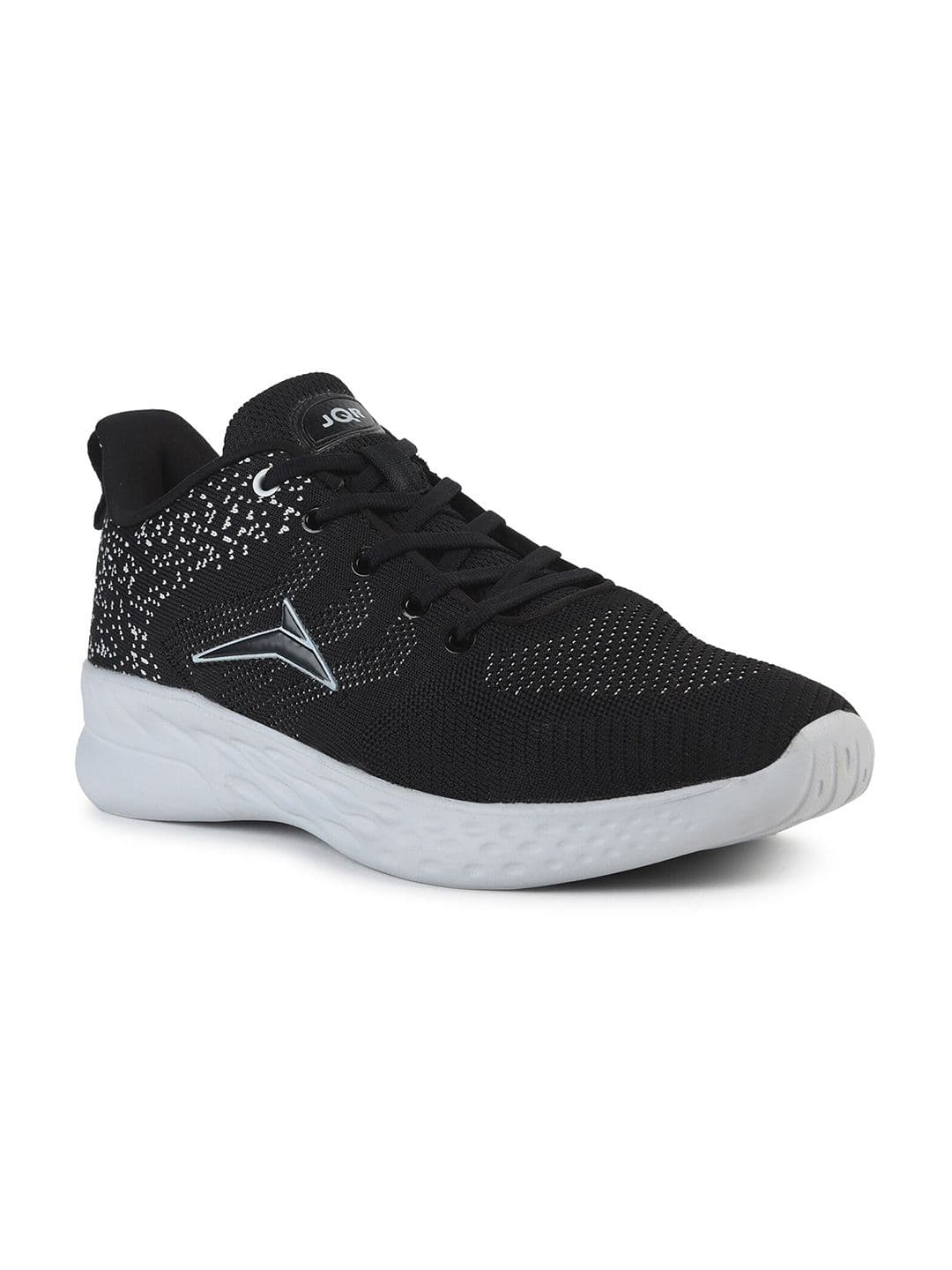 JQR Men SOFT-001 Black Mesh Running Lace Up Mid-Top Sports Shoes - view 1