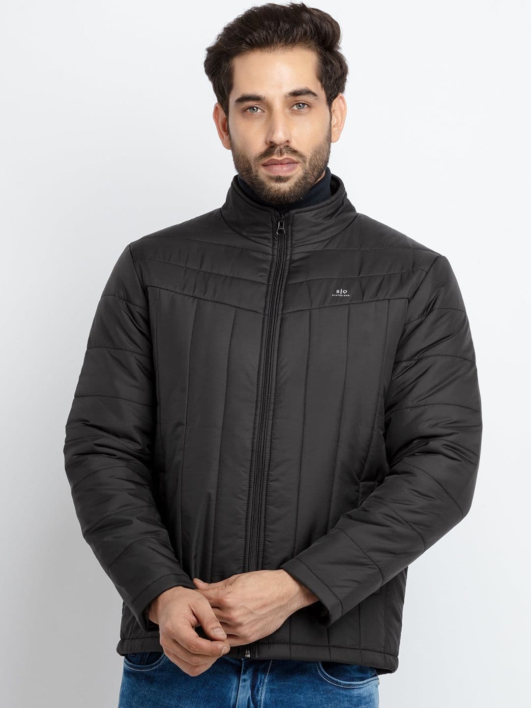 Status Quo Men Black Padded Jacket - view 1