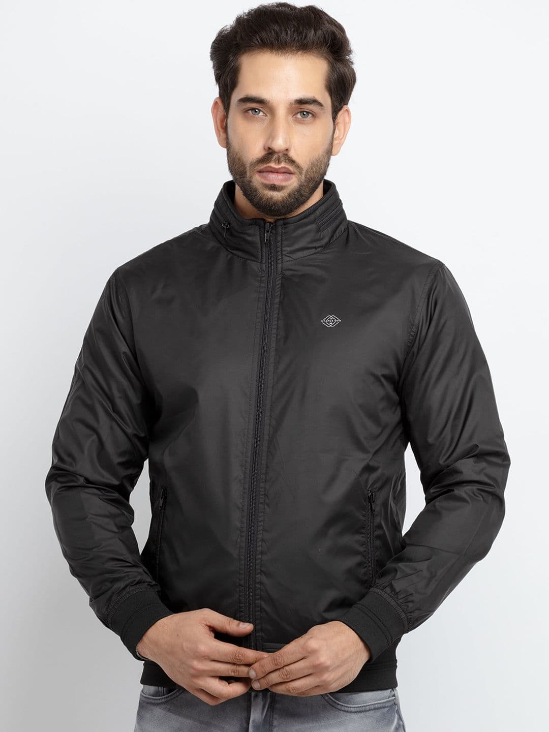 Status Quo Men Black Bomber Jacket - view 1