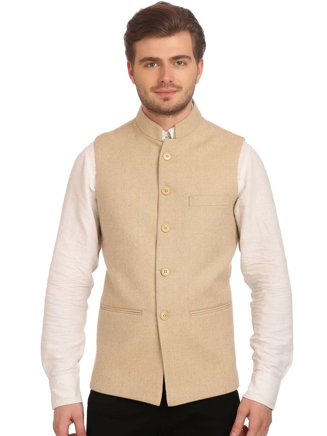 Wintage Mandarin Collar Nehru Jacket - view 1