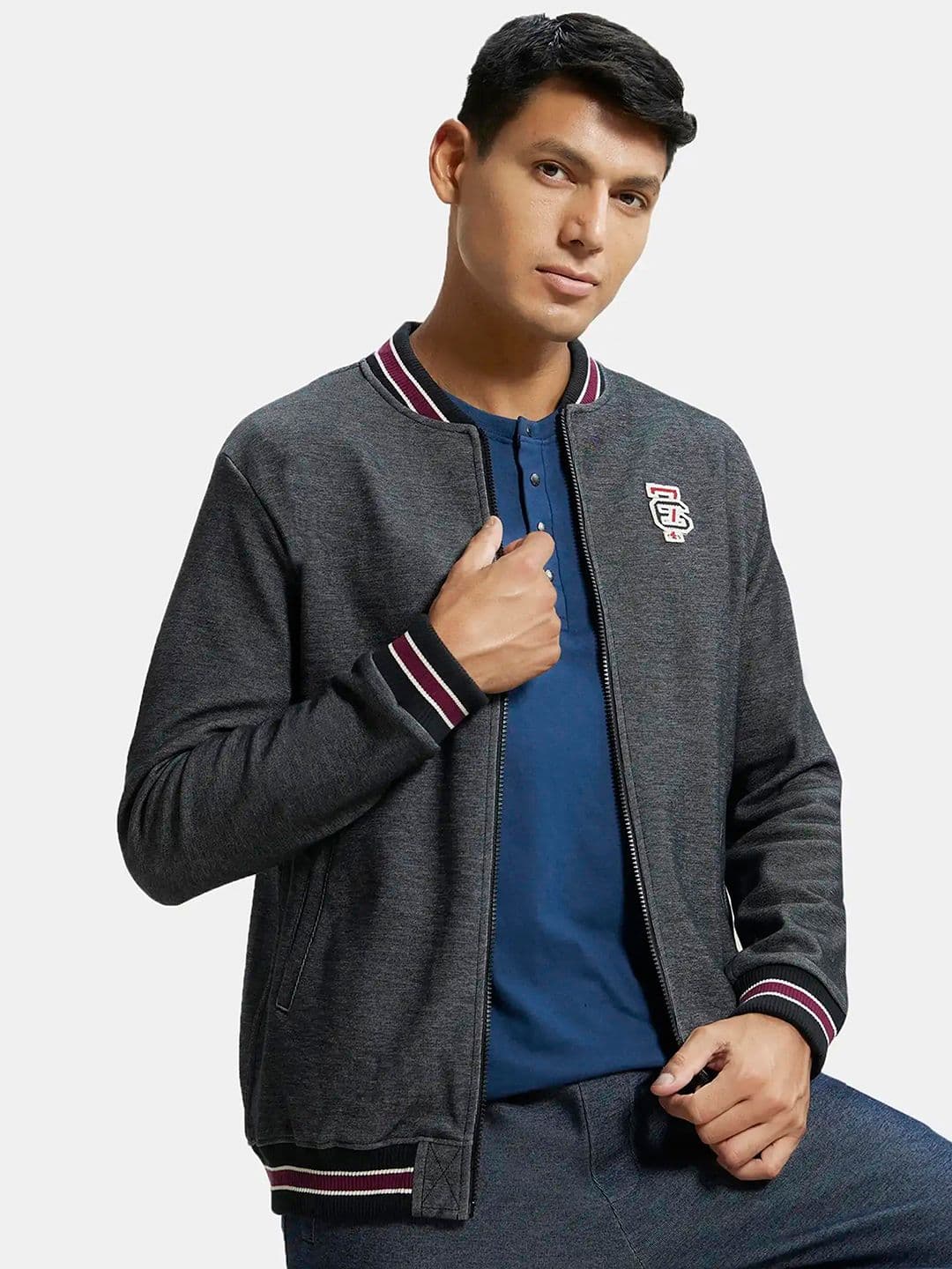 Jockey Combed Cotton Rich Jacket with Ribbed Cuffs-UM35 - view 1