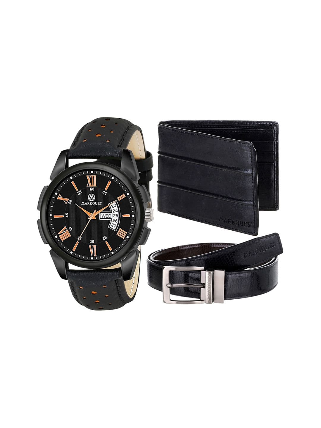 MARKQUES Men Black Solid Accessory Gift Set