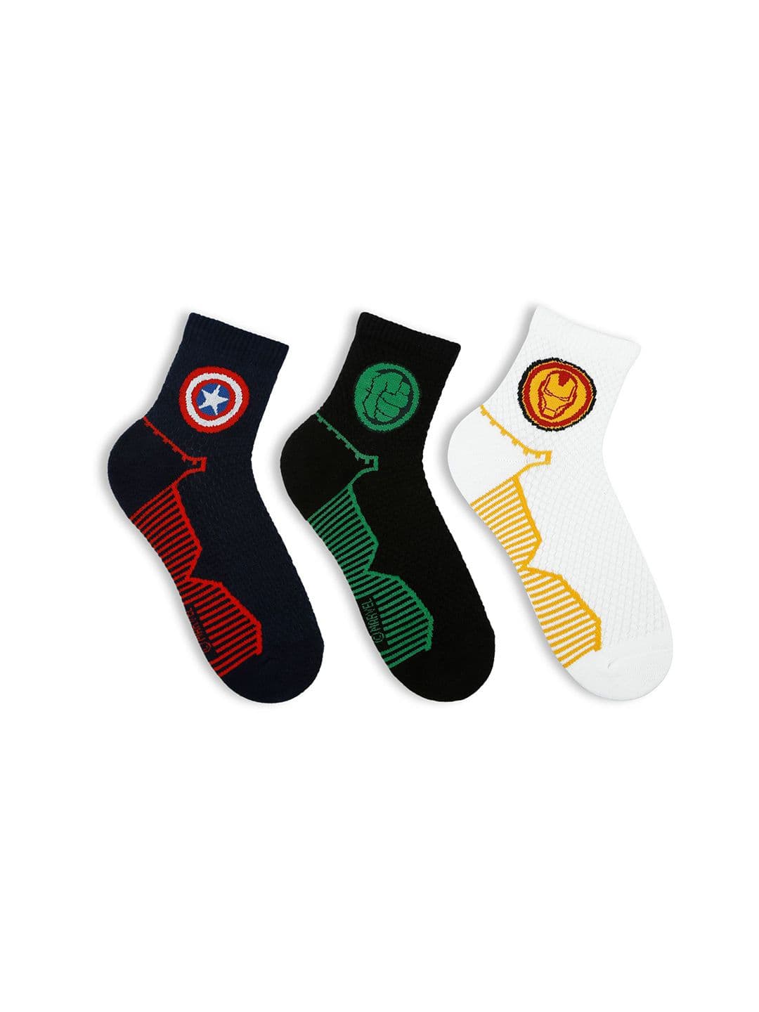 Socksxpress Men Pack Of 3 Captain America & Hulk Ankle Patterned Ankle-Length Socks - view 1