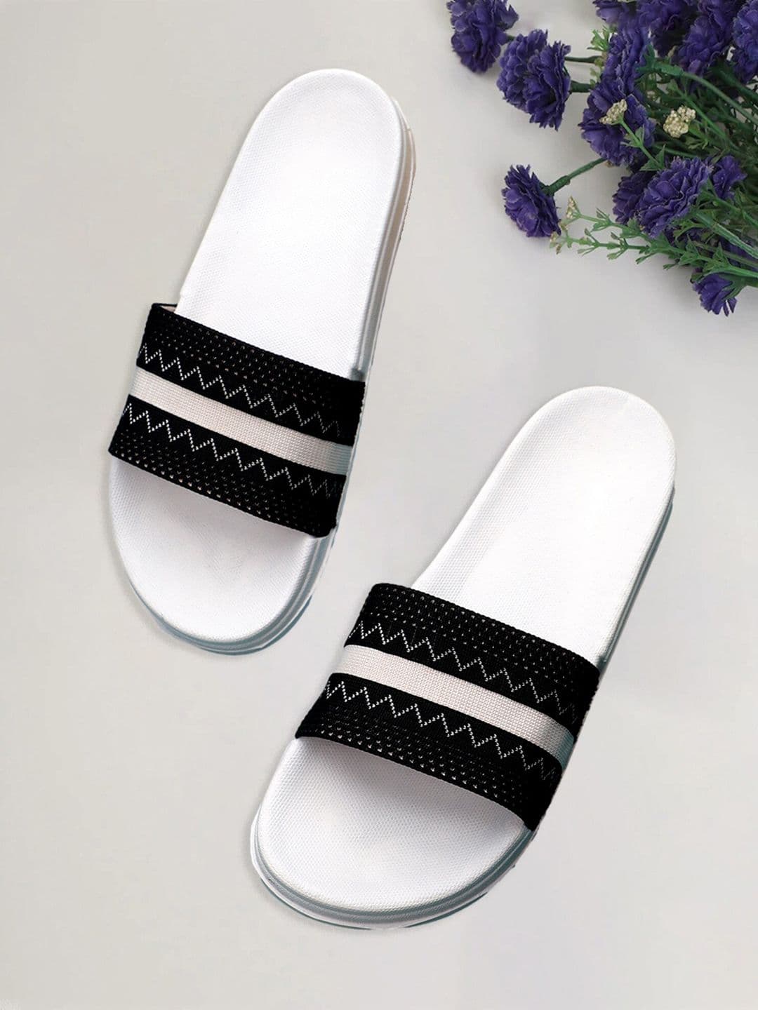 Pampy Angel Men Striped Rubber Sliders - view 1