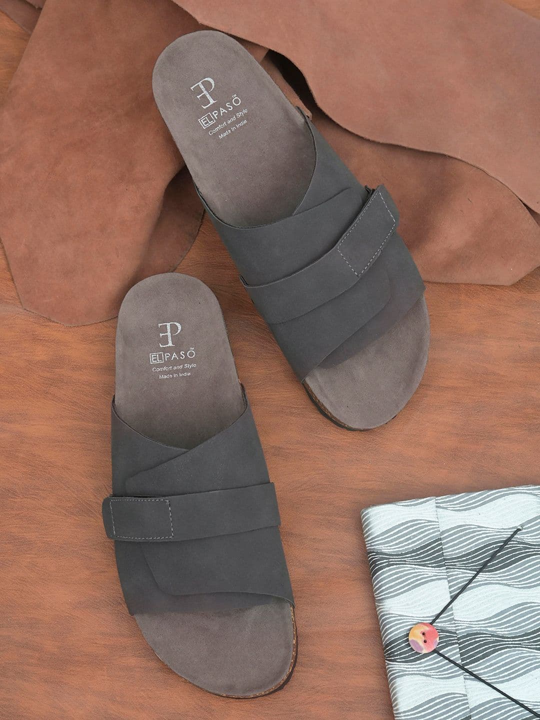 El Paso Men Leather Comfort Sandals - view 1