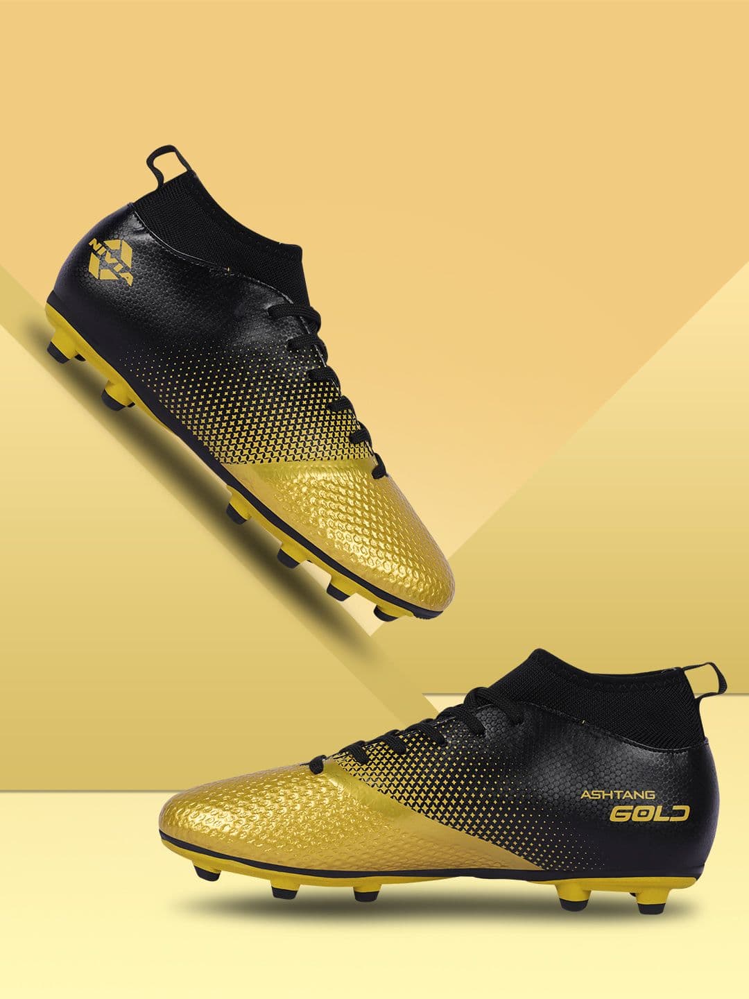 NIVIA Ashtang Gold Football Studs with PU Synthetic Leather and TPU Sole for Hard Ground - view 1