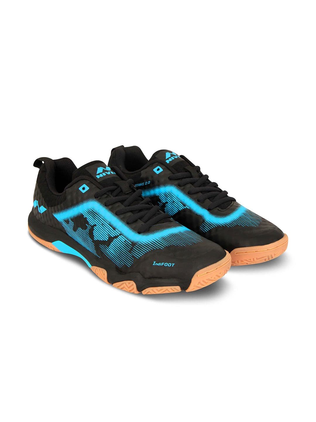 Nivia Men Black and Blue Powerstrike 2.0 Badminton Shoes - view 1