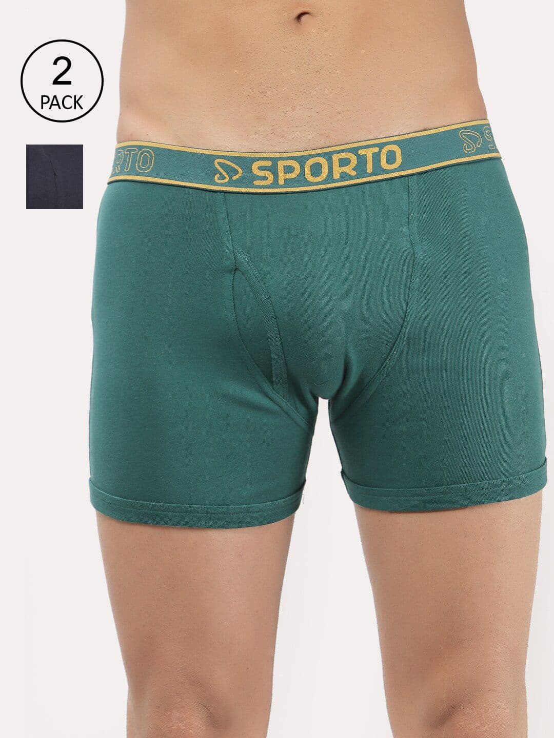 SPORTO Men Pack Of 2 Solid Cotton Trunk