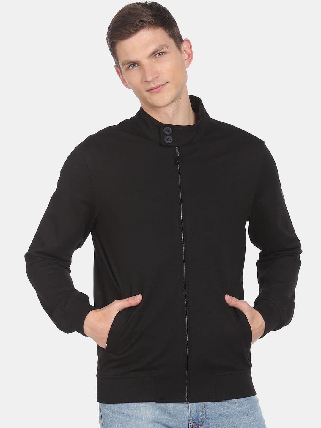 Arrow Sport Men Black Solid Tailored Jacket - view 1
