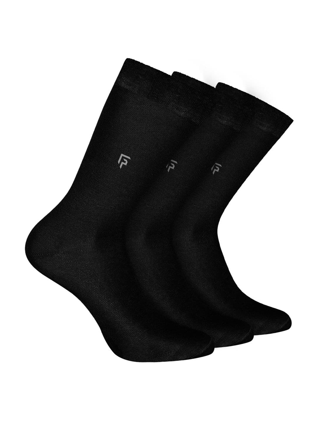 FOOTPRINTS FOOTPRINT Men 3 Pairs Anti Odour Organic Cotton Calf-Length Solid Bamboo Formal Socks - view 1