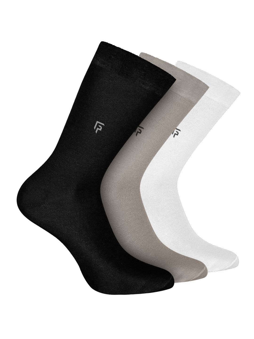 FOOTPRINTS FOOTPRINT Men 3 Pairs Anti Odour Organic Cotton Calf-Length Solid Bamboo Formal Socks - view 1