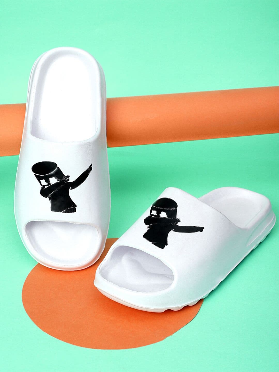 Pampy Angel Men Printed Rubber Sliders Flip Flops - view 1