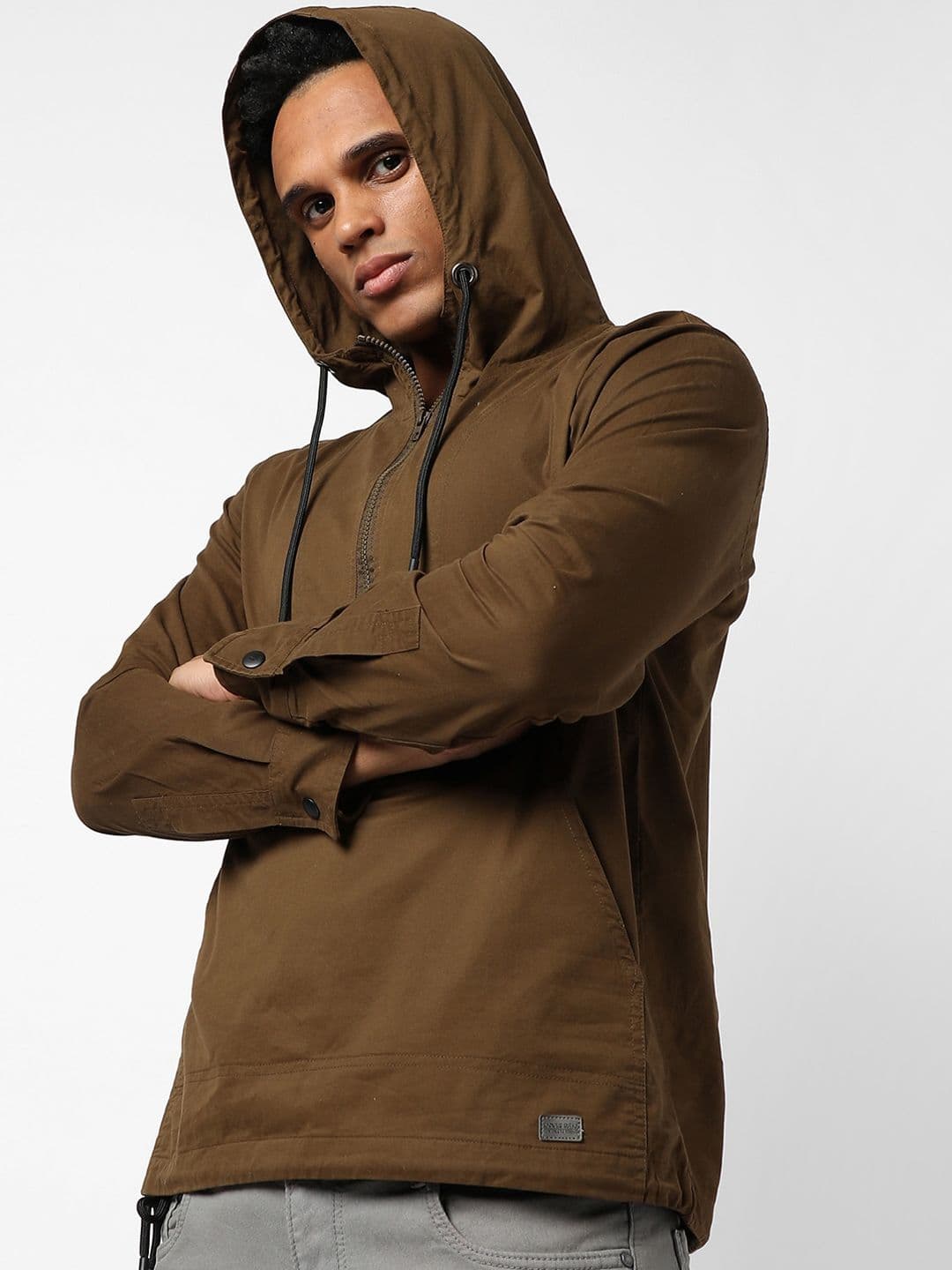 CAHOOT Men Olive Green Windcheater Outdoor Sporty Jacket - view 1
