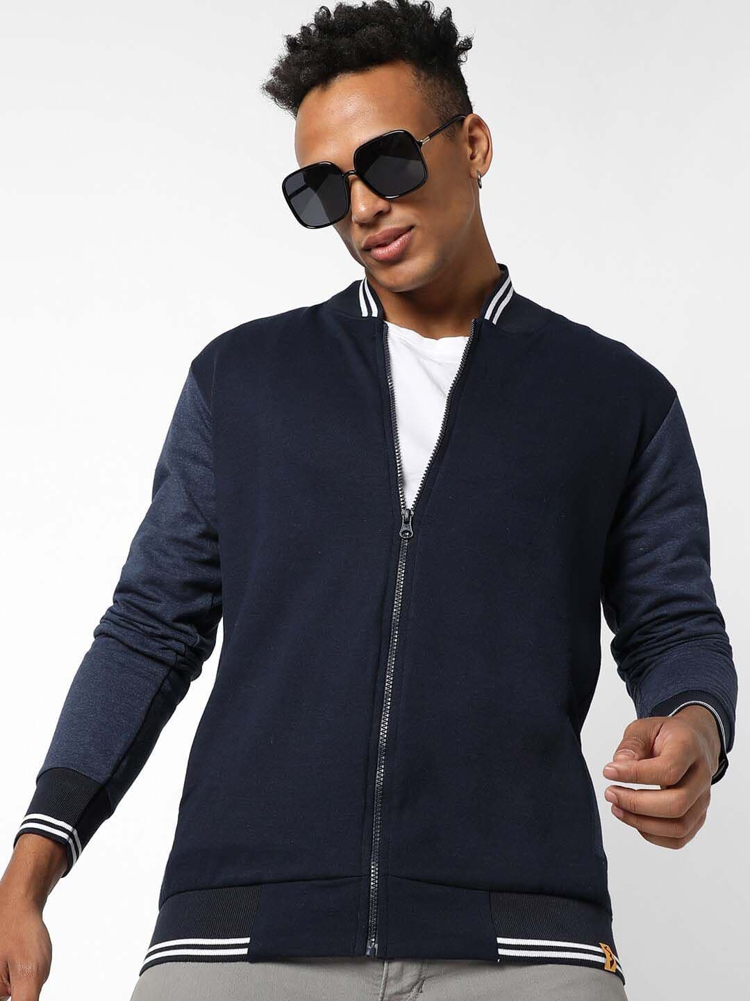 CAHOOT Men Navy Blue Windcheater Varsity Jacket - view 1