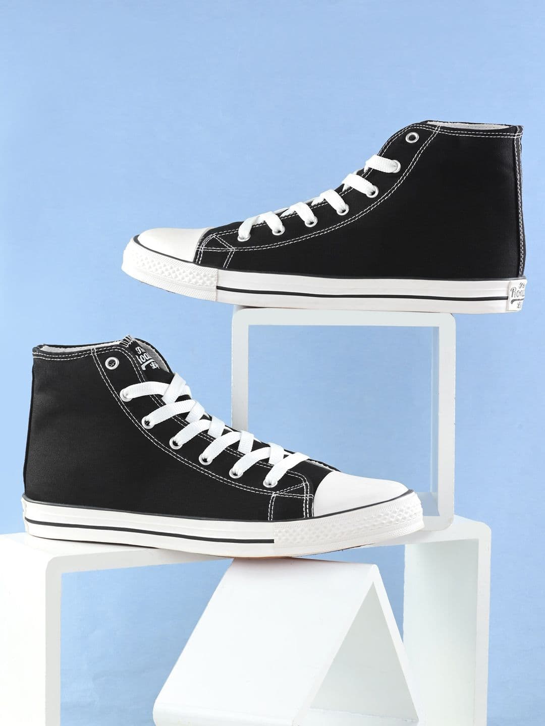 Roadster Men Black Colourblocked Casual Textile Sneakers - view 1