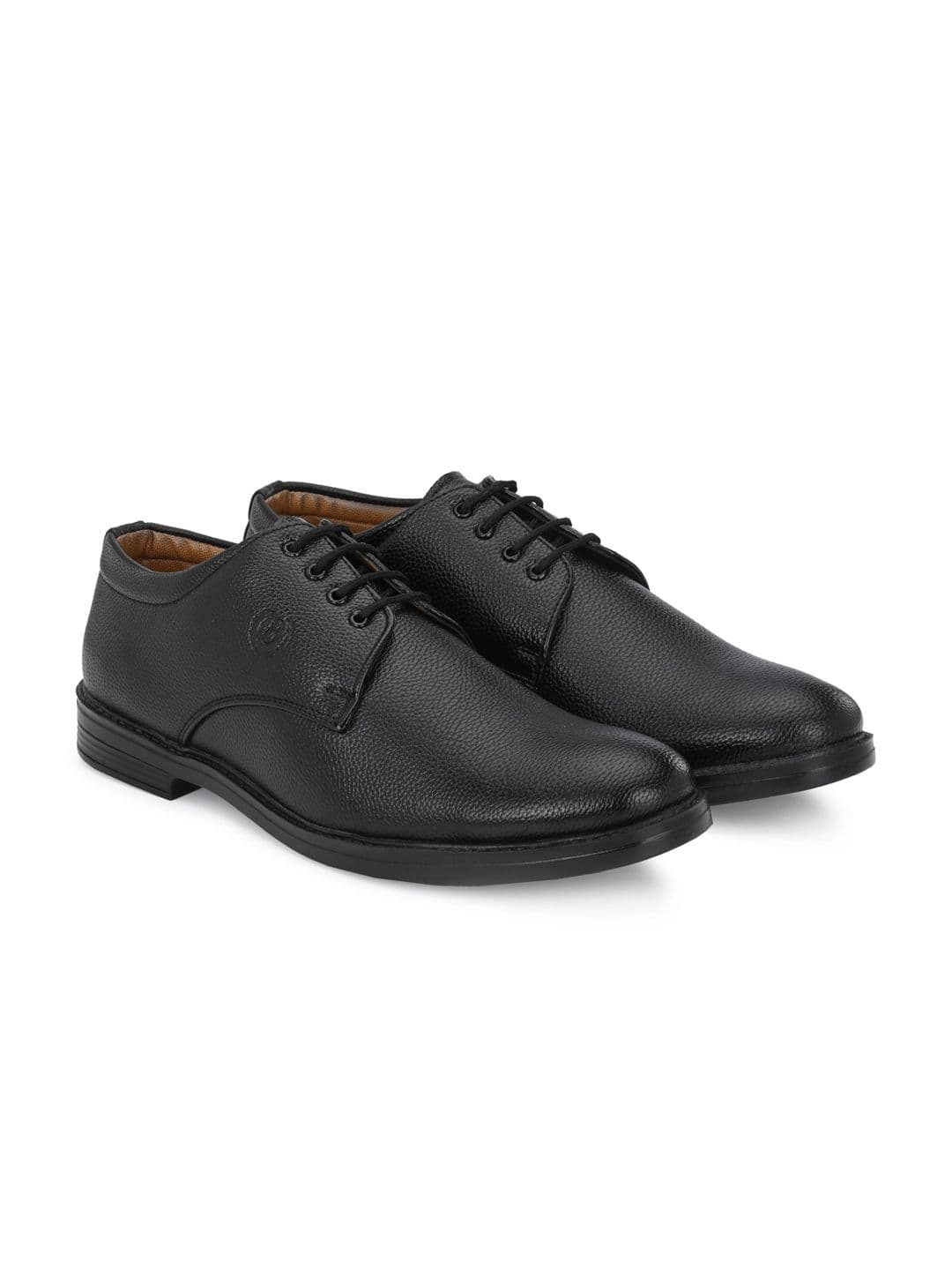Azzaro Black Men Black Solid Synthetic Leather Formal Derbys - view 1