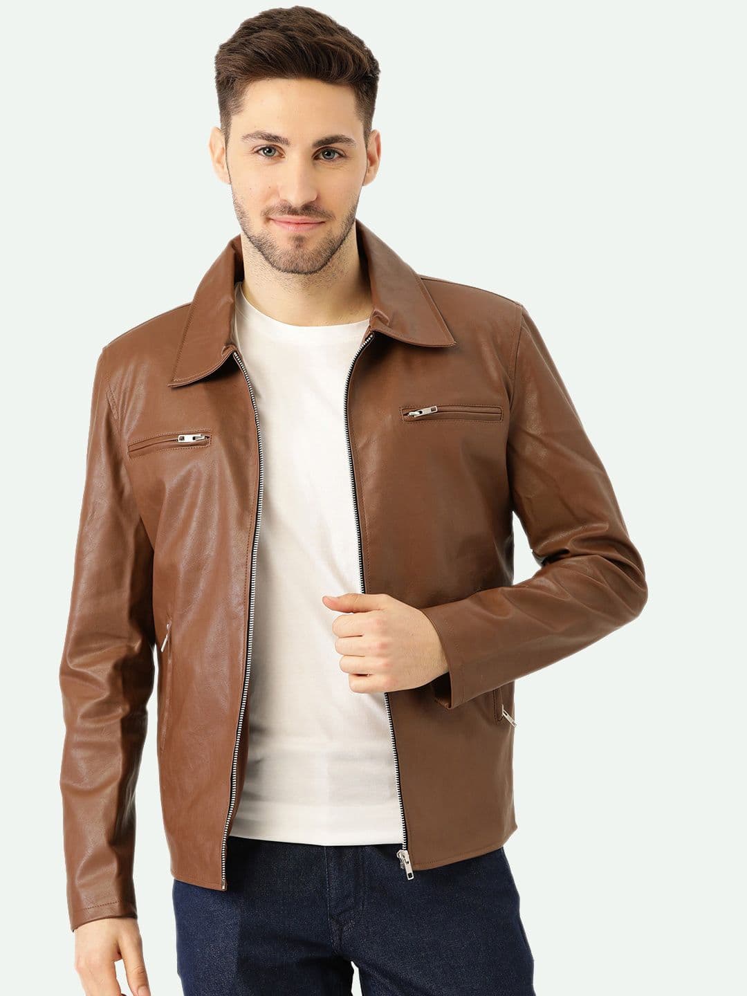 Leather Retail Men Biker Jacket - view 1