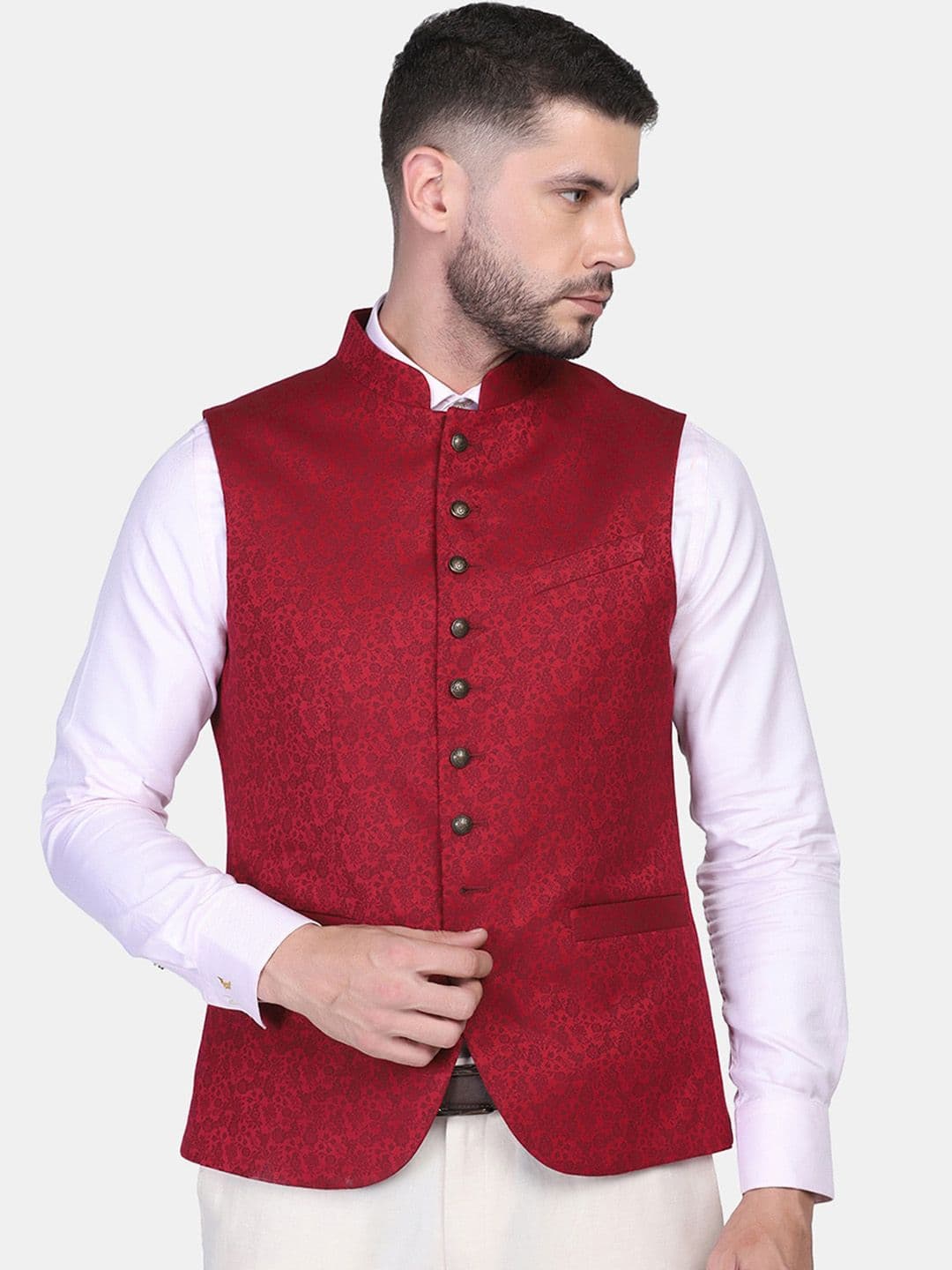 Blackberrys Men Woven Design Nehru Jacket - view 1