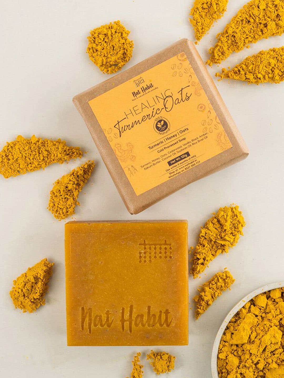 Nat Habit Turmeric & Oats Healing Cold Processed Soap-125 g - view 1