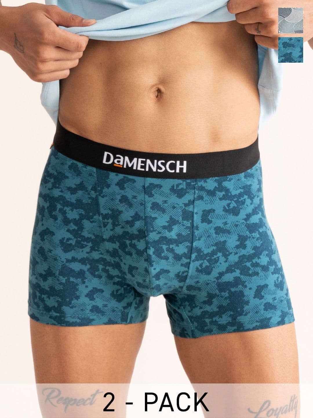 DAMENSCH Men Pack of 2 Deo-Cotton Men Anti-Bacterial Moisture-Free Trunks - view 1