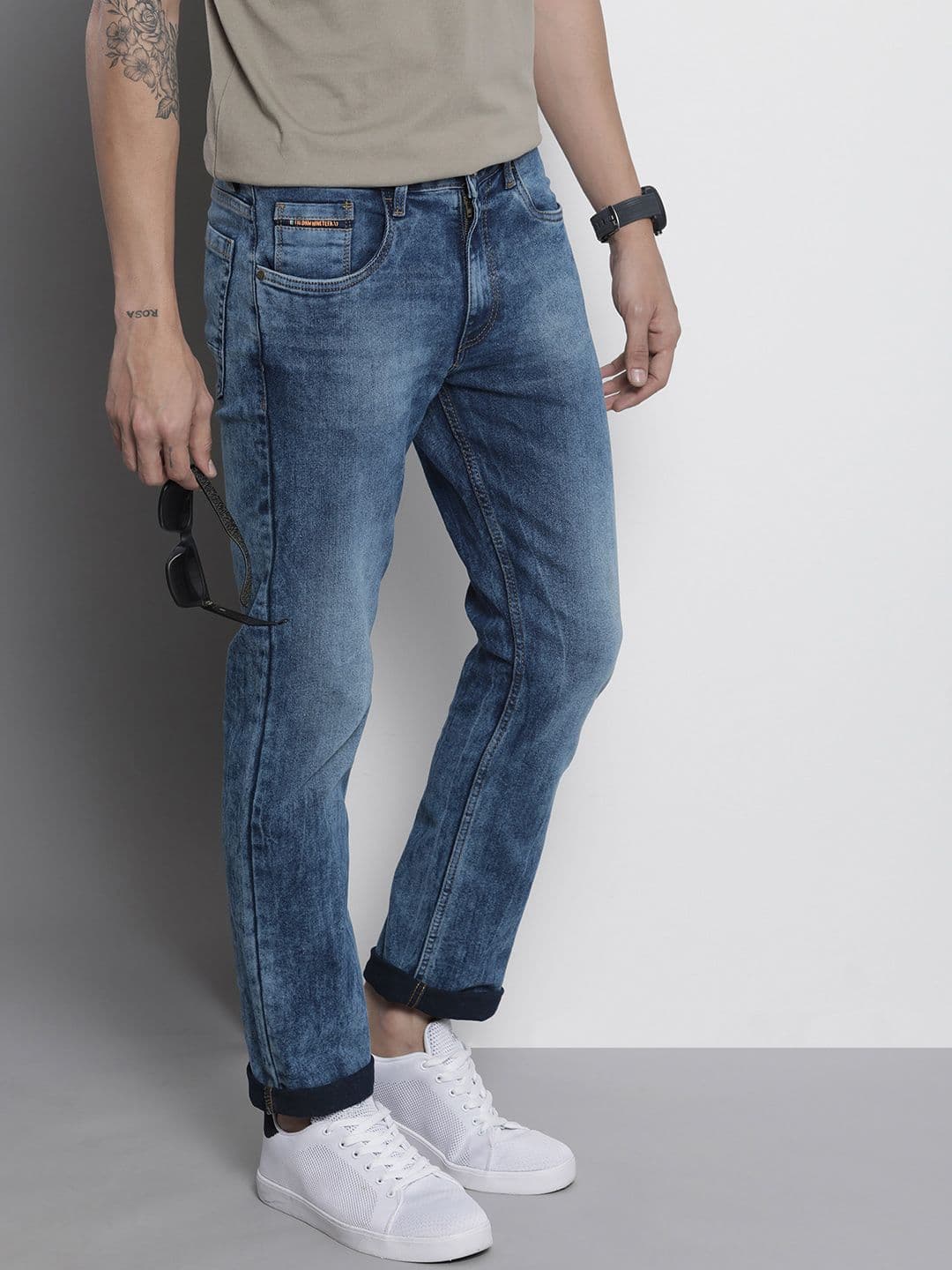 The Indian Garage Co Men Straight Fit Light Fade Jeans - view 1