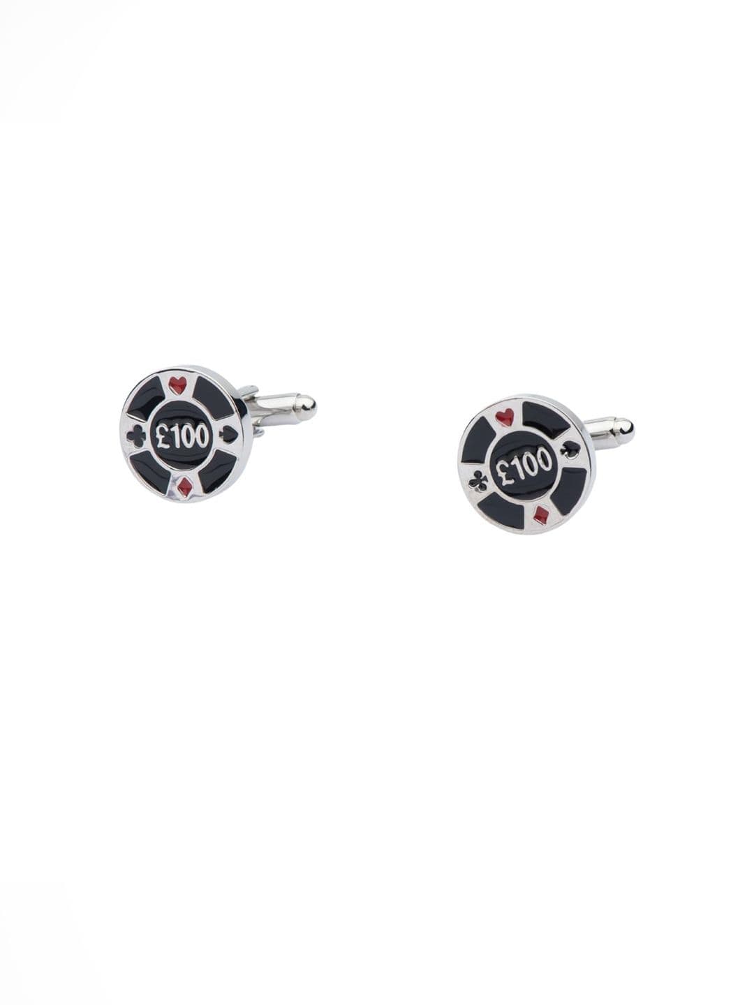 The Tie Hub Men Silver-Toned & Black Quirky Cufflink - view 1