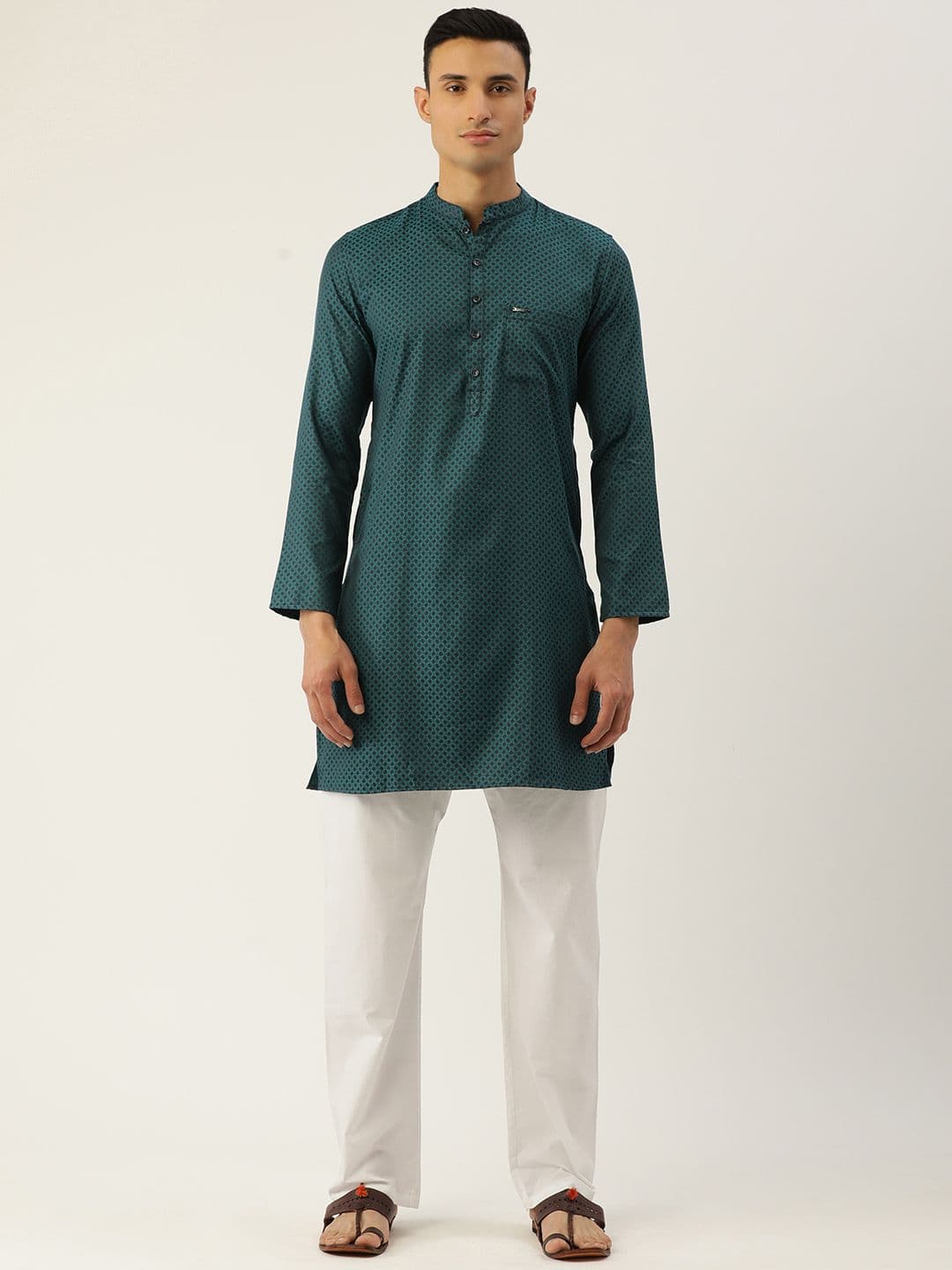 Peter England Men Green Kurta - view 1