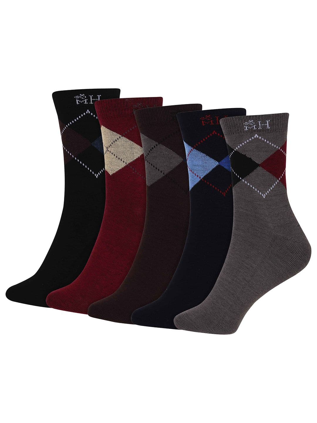 Mast & Harbour Unisex Pack Of 5 Patterned Above Ankle-length Socks - view 1