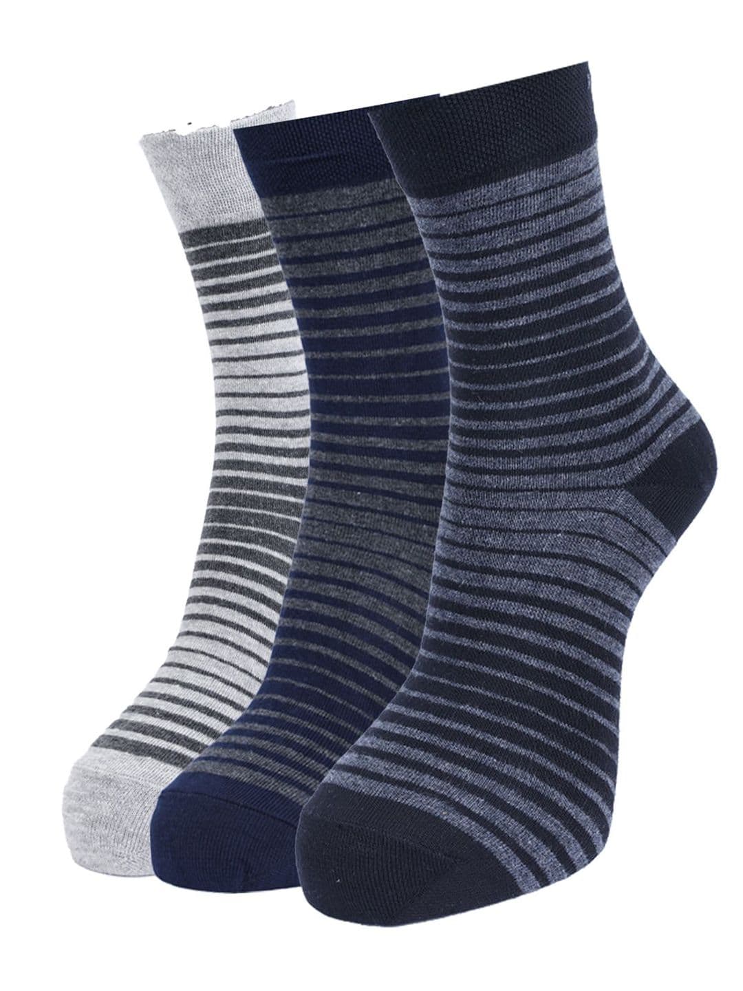 Force NXT Men Pack Of 3 Striped Calf-Length Socks - view 1