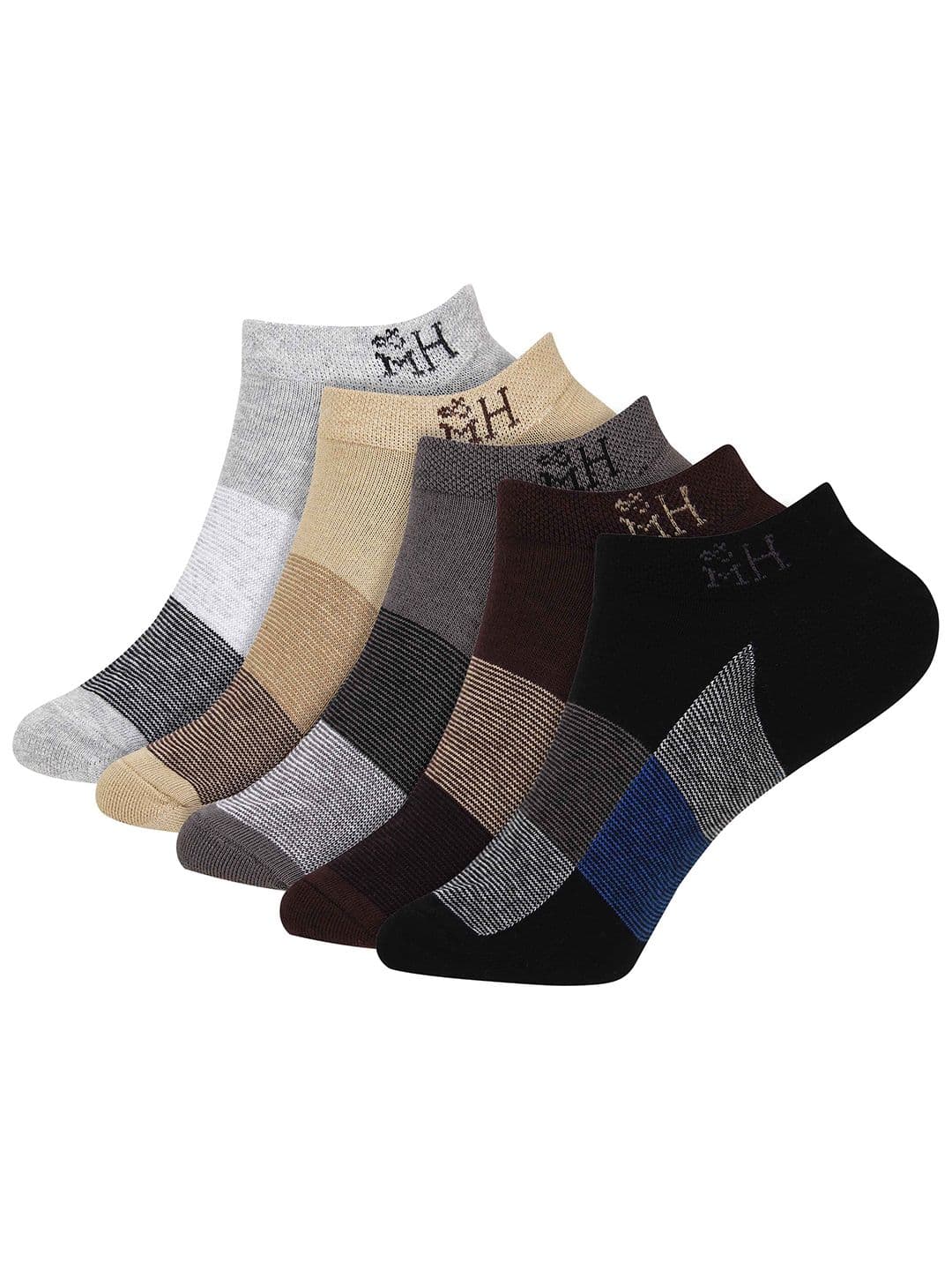 Mast & Harbour Pack Of 5 Patterned Ankle Length Socks - view 1