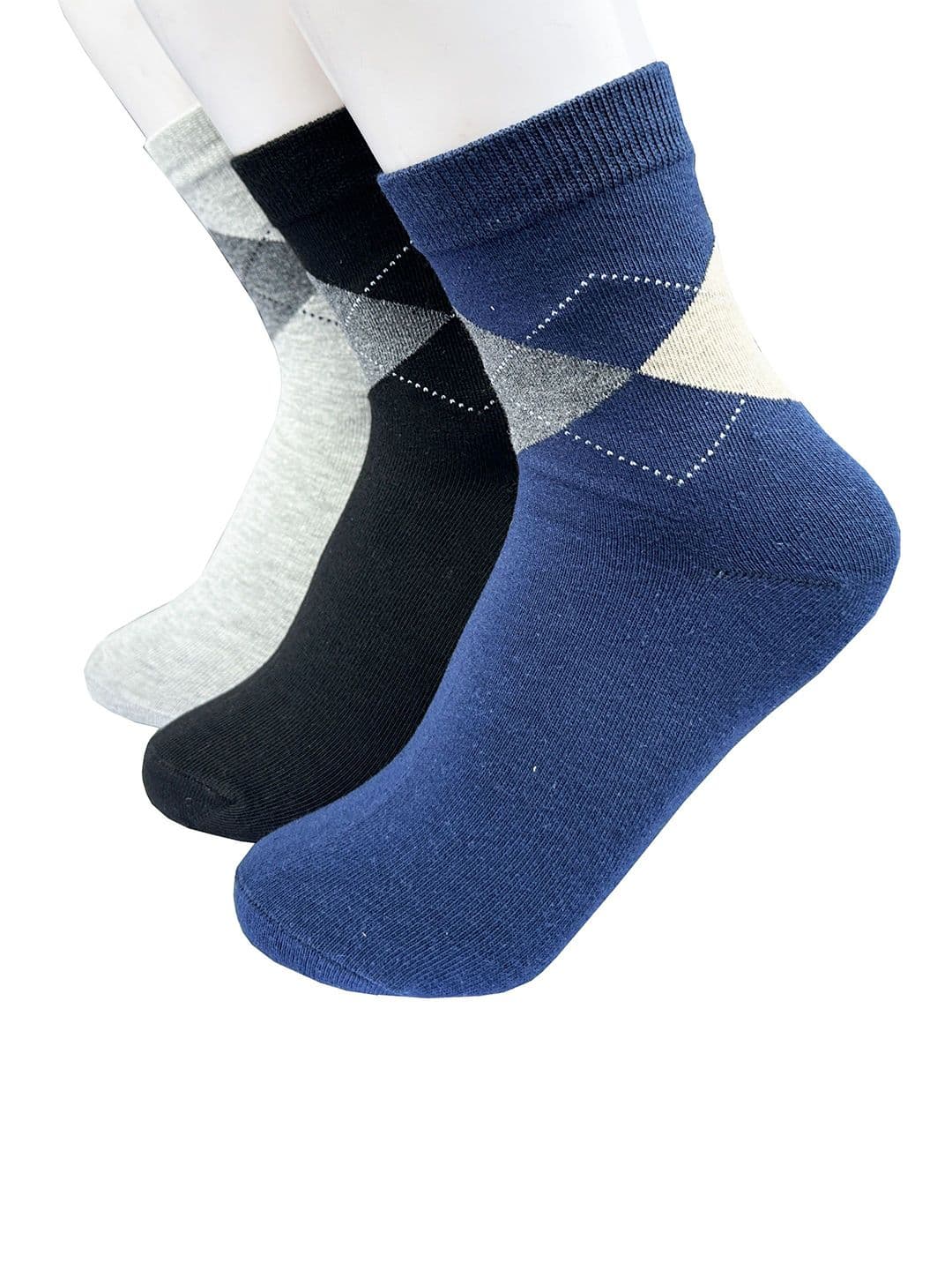 Alexvyan Men Pack of 3 Patterned Calf-Length Summer Soft Socks - view 1