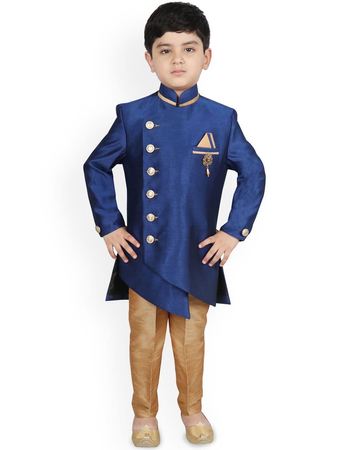 SG YUVRAJ Boys Self-Design Multi Slit Sherwani Set - view 1