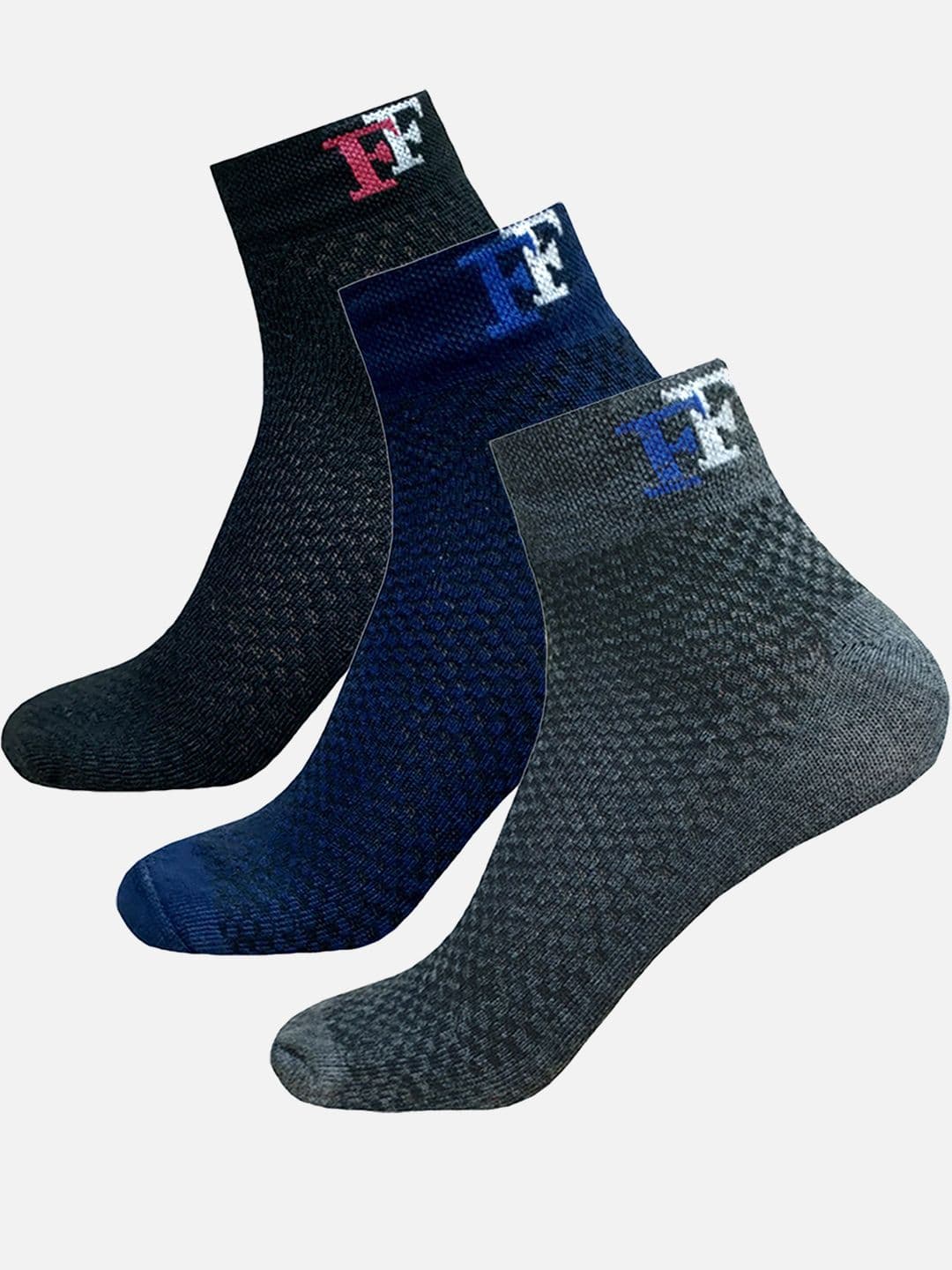 FIMS Men Pack of 3 Patterned Ankle-Length Socks - view 1